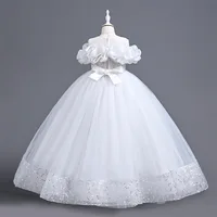 Robes de soirée pour filles, pour mariage, robe longue de demoiselle d'honneur, vêtements en Tulle pour enfants de 4 à 12 ans 2