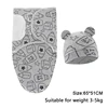 Baby Blanket Hat Set Cartoon Printed Cotton Newborn Swaddle Adjustable Infant Sleeping Swaddle Wraps All Seasons 0-6 Months 6