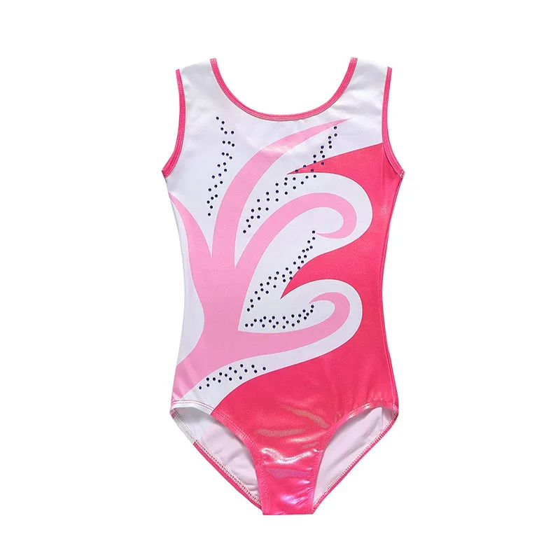 1 Pc Children Girls Diamante Long Sleeve/Sleeveless Ballet Practice Dance Wear Gymnastics