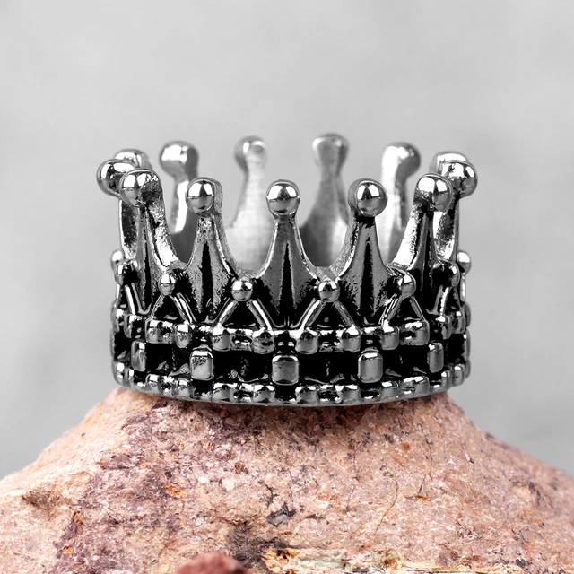 männer Ringe Schwarz Königlichen König Crown Ritter Fleur De Lis