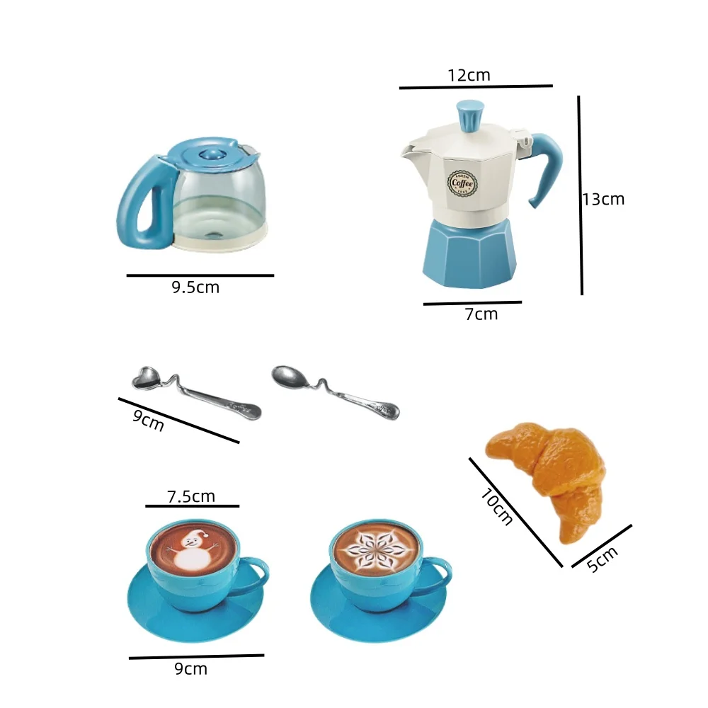 Children Play House Toy Simulation Coffee Snack Set Meal Italian Coffee Toy 6