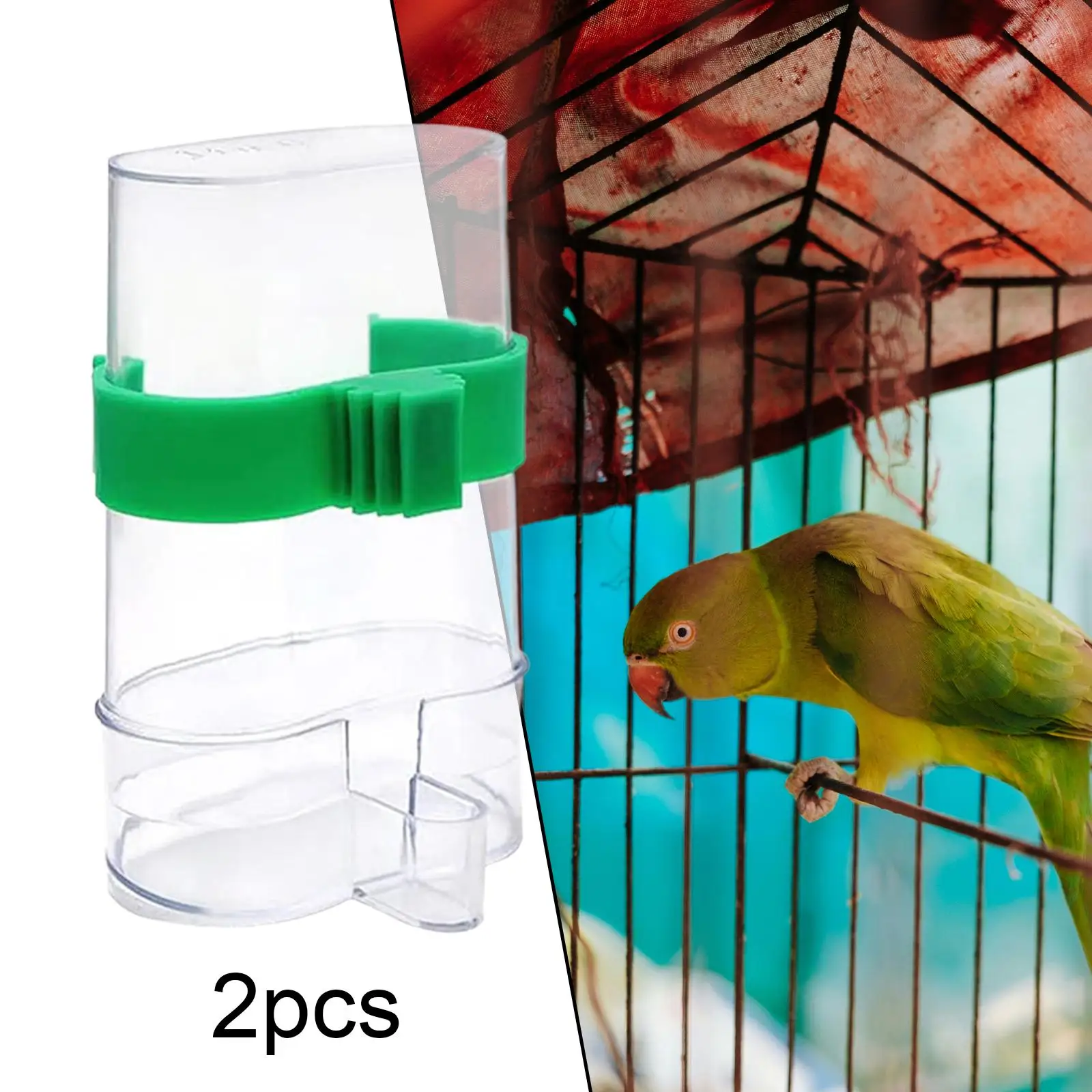 2 Pieces Automatic Bird Water Dispenser Parakeet Waterer for Budgies Finch