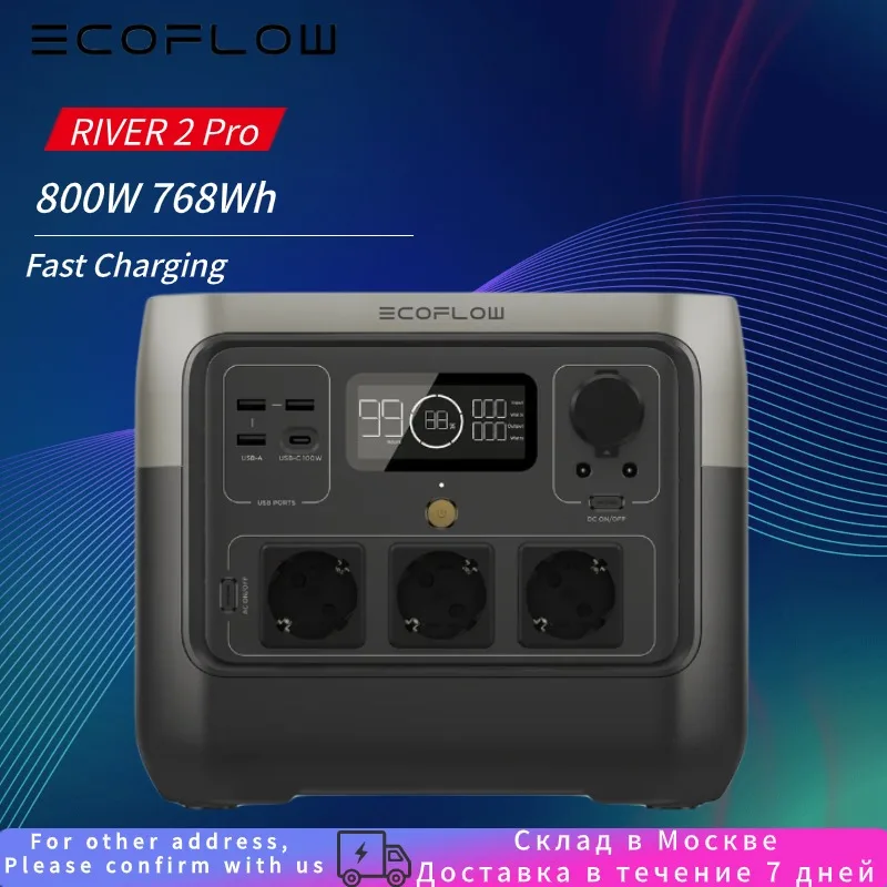 Ecoflow River 2 Pro 800W 768Wh Outdoor 220V Alimentatore Standby Portatile Ad Alta Potenza Al Litio Ferro Fosfato
