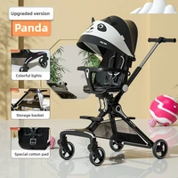 Red Panda Trolley Ultra Lightweight Foldable Stroller It Can Sit in Two Directions with High Views and Colorful Lights.