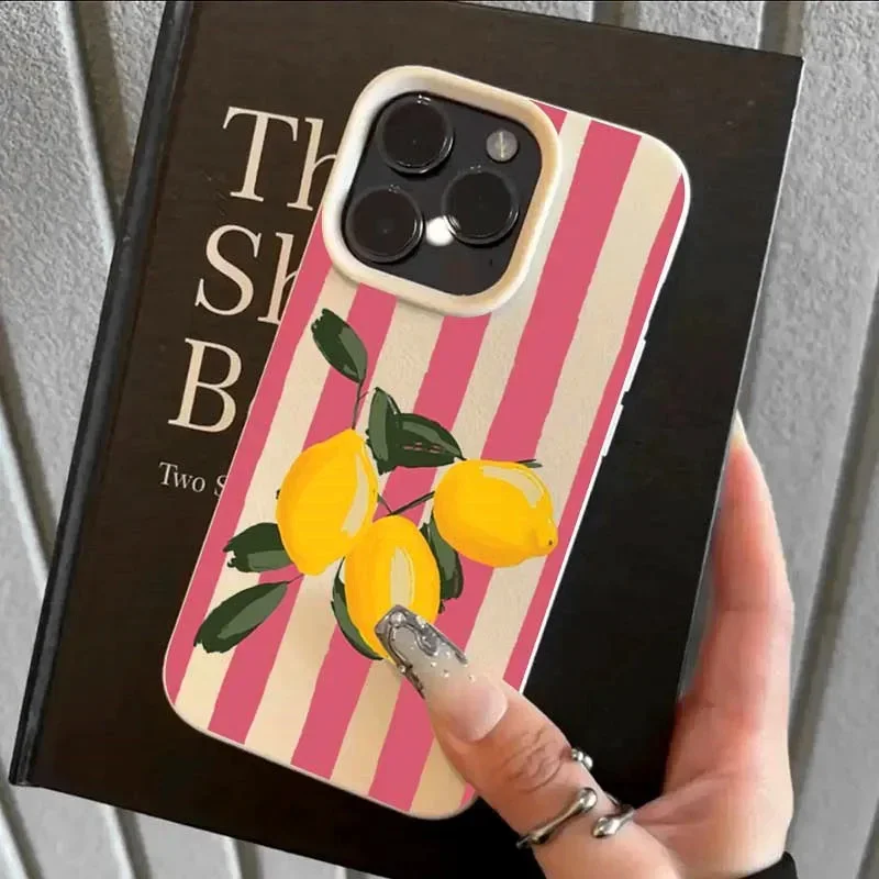 Enhanced Retro Striped Leather Texture Phone Case Cover