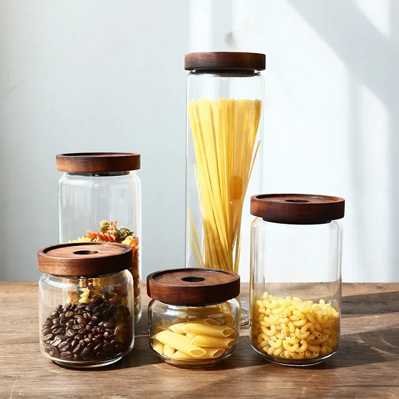 Storage Jar Hermetic Pots for Food Sealed Container Tea Coffee Sugar Storage Jars Glass Jar With Lid Airtight Food Containers 5