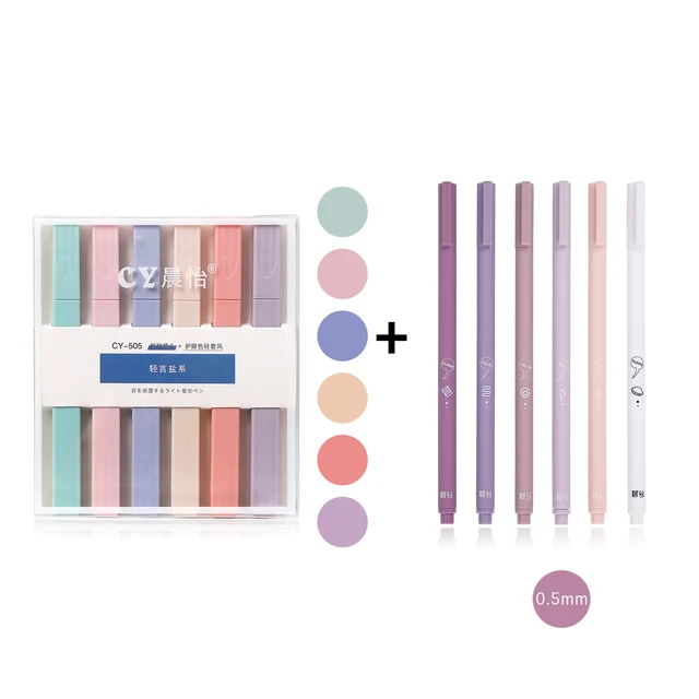 JIANWU 6pcs/set Creative cute morandi Simple small fresh gel pen kawaii Quick drying Cap neutral pen journal supplies Stationery gel pen mark pen H