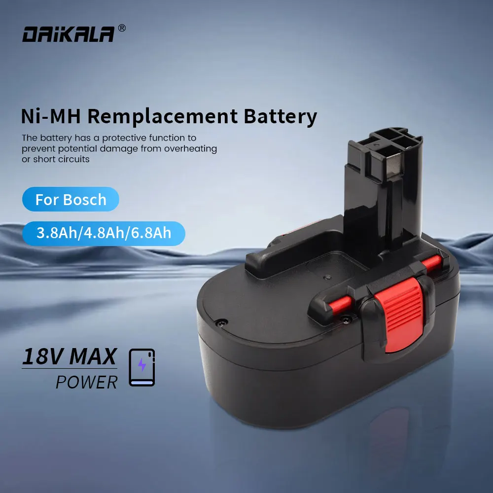 

18В 3.8ah/4.8ah/6.8Ah для Bosch ni-mh аккумуляторная батарея для BAT025 BAT026 BAT160 2607335735 2607335277 PSR18 VE-2 GSR18