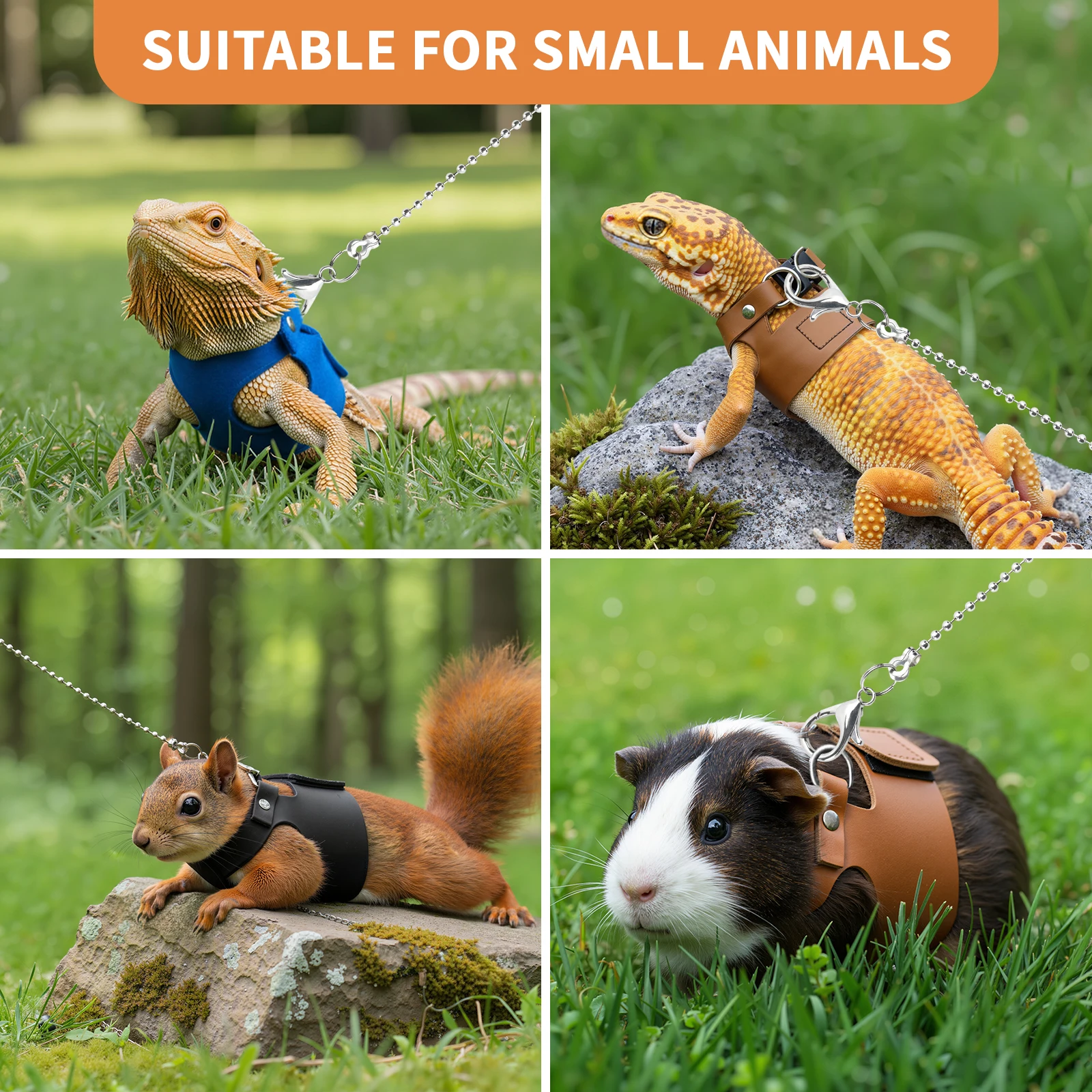 Adjustable Soft Harness and Leash Set for Small Pets - 6.5FT Length