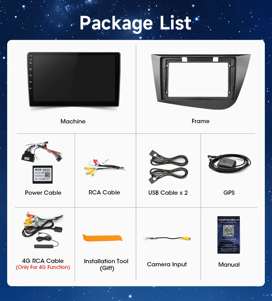Srnubi 2 Din Android 14 Autoradio für Seat Leon 2 MK2 2005 - 2012 Multimedia-Navigation Wireless Carplay Auto 9 Zoll QLED-Bildschirm – Detail 2