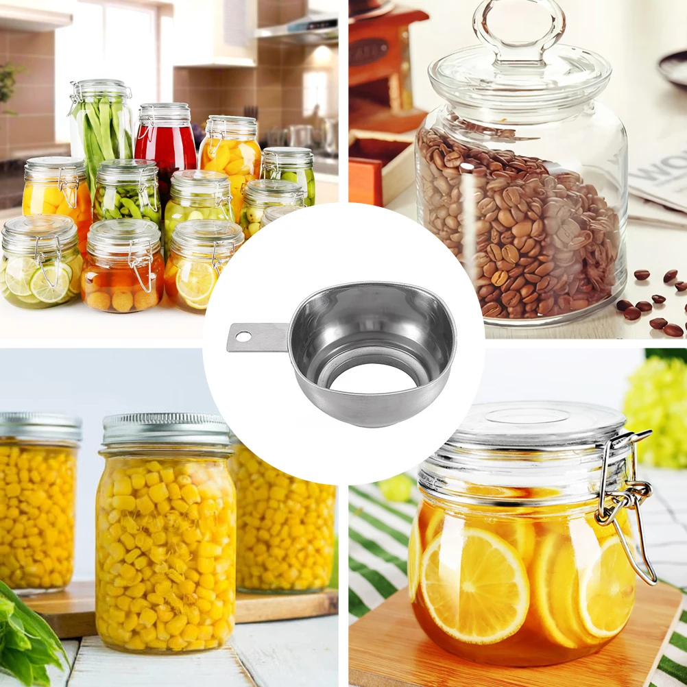 Stainless Steel Large Opening Funnel Jam Funnel Filling Aid Jam With Handle Kitchen Gadgets Cooking Tools