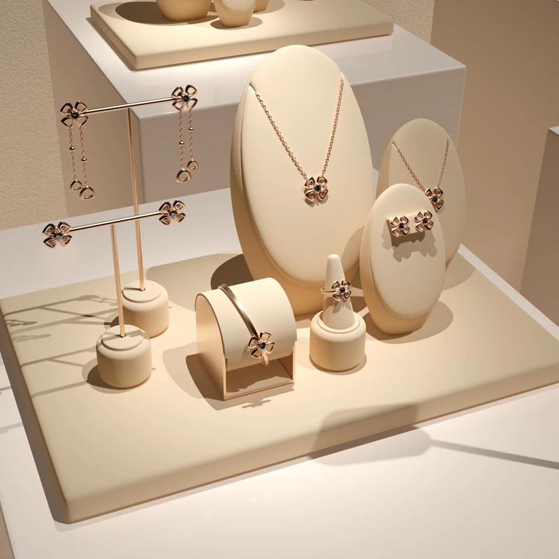 Ciyye Fashion Microfiber Jewelry Display Stand Ring Earring
