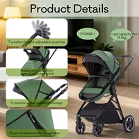 Poussette bébé luxueuse 3 en 1, portable, pliable, légère, pour nouveau-nés, convertible pour les voyages 8