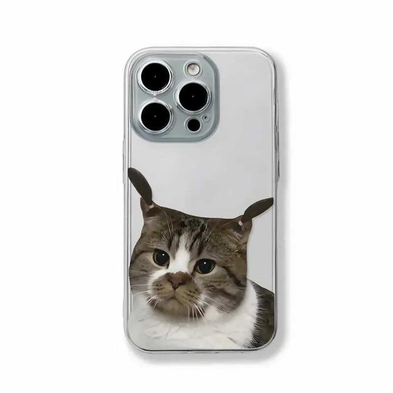 Adorable Cat and Dog Couples Soft Transparent Phone Case Cover