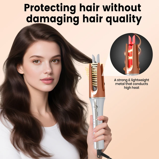 Auto Negative ions Rotating Hair Curler 3 grades Temperature Ceramic Fast Heat Hair Curler Big Wave Curling Iron Styling Tools 3