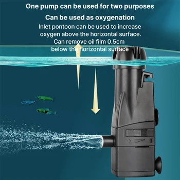 ใหม่ Aquarium Surface Oil Skimmer Filter Mini Mute Auto โปรเซสเซอร์ฟิล์มน้ํามันลบเครื่องมือสําหรับถังกรองน้ําปลา 220-240V 2