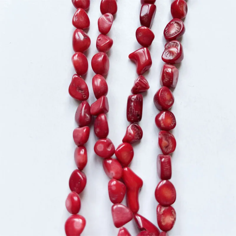 Bracelet Perles Corail Rouge - Fait Main, Extensible - Pierre Naturelle - Bijou Ethnique