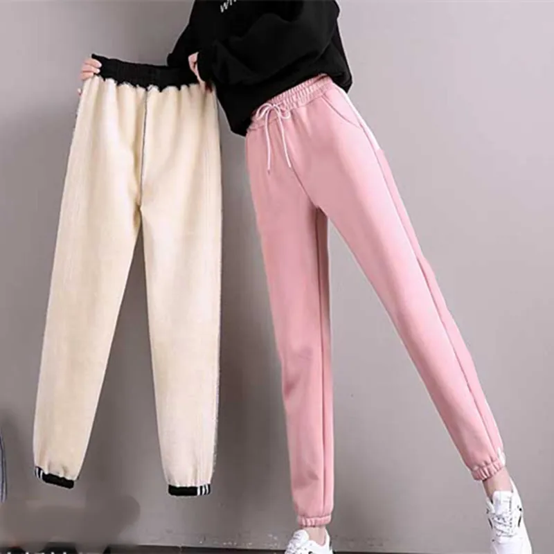 

Women waist velvet pants winter long warm thick pants winter fleece pants