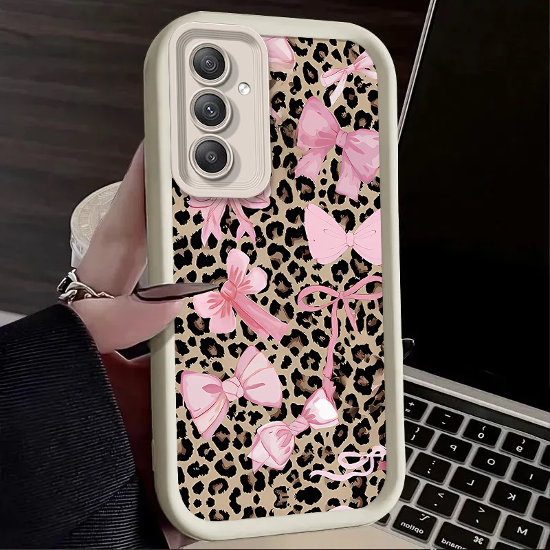 Leopard Pink Bow Print Phone Case Cover