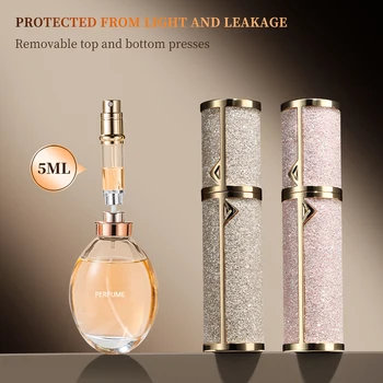 5ML Portable Compact Leather Perfume Bottle Multipurpose Sprayer Refillable Empty Perfume Atomizer for Travel Spray Bottle 1PC