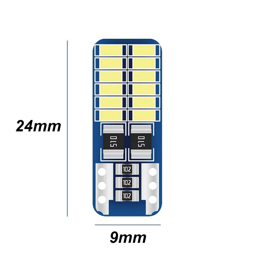 10pcs T10 LED ���� Canbus 5W5 �ڵ��� W5W LED ��ȣ�� 12V 6000K �ڵ� ���� ���̵� ���׸��� �� ���� ���� 4014 24SMD ȭ��Ʈ