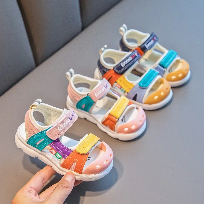 Baby Girls Sandles Summer Toddler Kids Shoe Covered-toes First Walkers Soft Bottom Boys Beach Shoes Cartoon Design