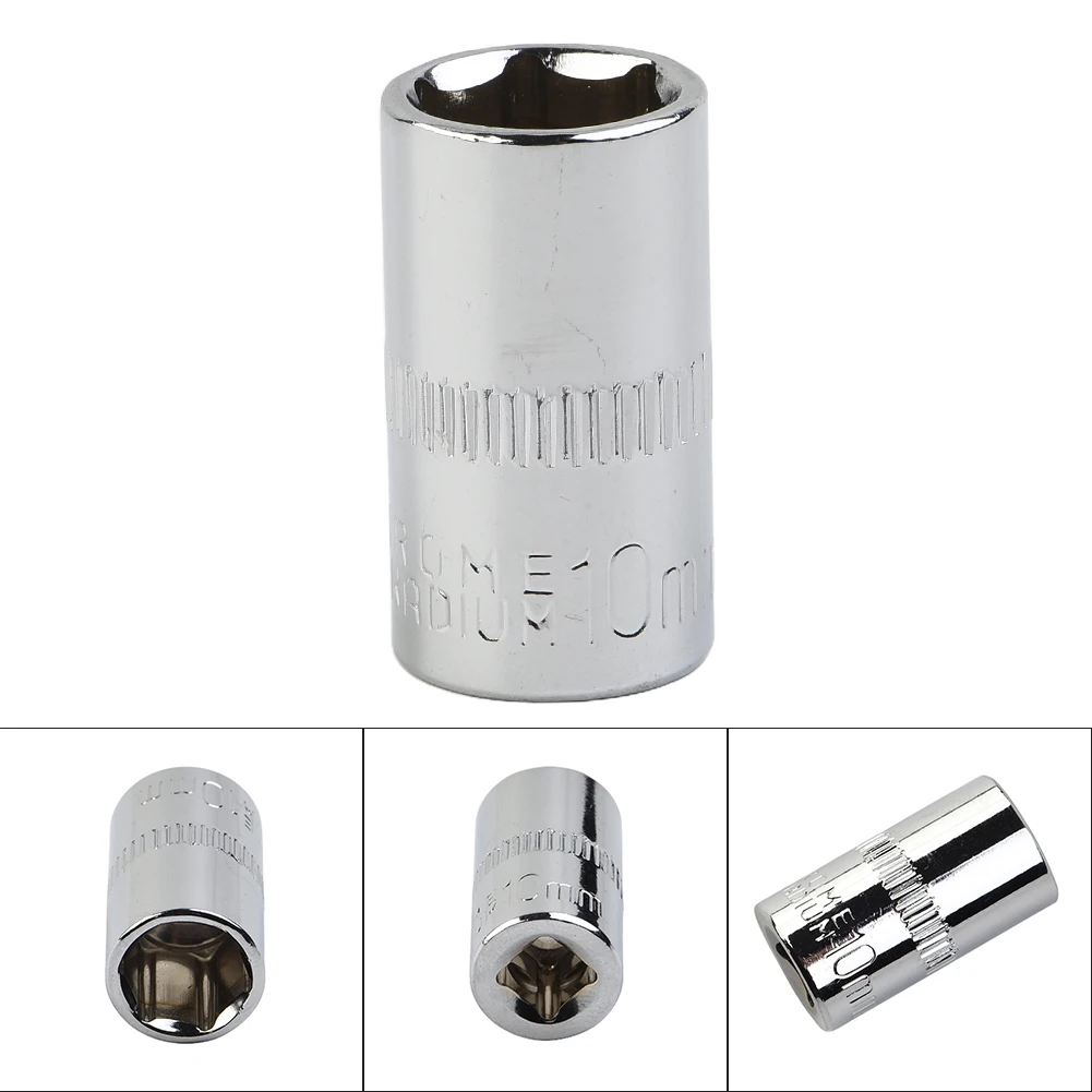 1/4inch Drive 10mm Shallow Socket Chrome Vanadium Steel Repair Hand Tools for DIY Automotive Household Repairing Parts 4pc socket wrench set hex sockets set socket adapter set socket wrench impact socket adapter impact socket set socket extension adapter impact driver socket bit socket set drill socket adapter