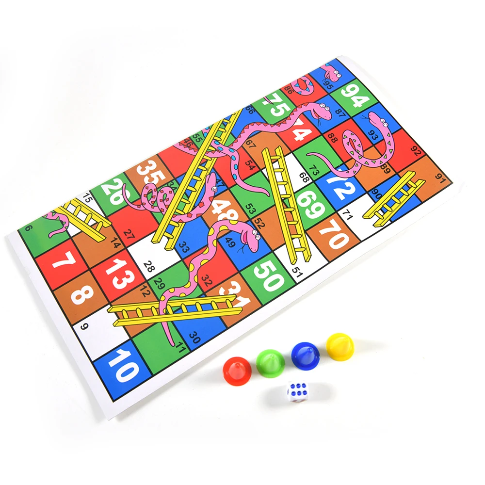 Snake Ladder Board Game Set Flight Chess Educational jogos juegos oyun  Portable Family Party Games Funny