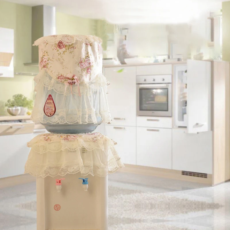 Lace Embroidered Printed Water Dispenser Cover Cloth Home Drinking Fountain Machine Decor Dust Protector Cover Bucket Covers