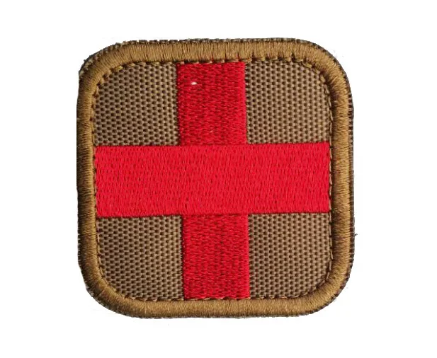 Battlefield Medical Insignia Round Logo Red Cross Square Tactical Patch 3D PVC Rescue Badge Mini Button First Aid Bag Sticker