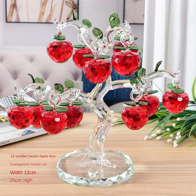 Home Decoration Crystal Apple Tree Ornament Money Tree Living Room Entrance TV Wine Cabinet Decoration Gift Housewarming Gift