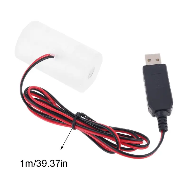 Universal USB to 1.5V 3V 4.5V 6V 9V 12V AM3/AA/LR6 Dummy Battery Power  Cable for Christmas LED Light Toy Keyboard 1.2M