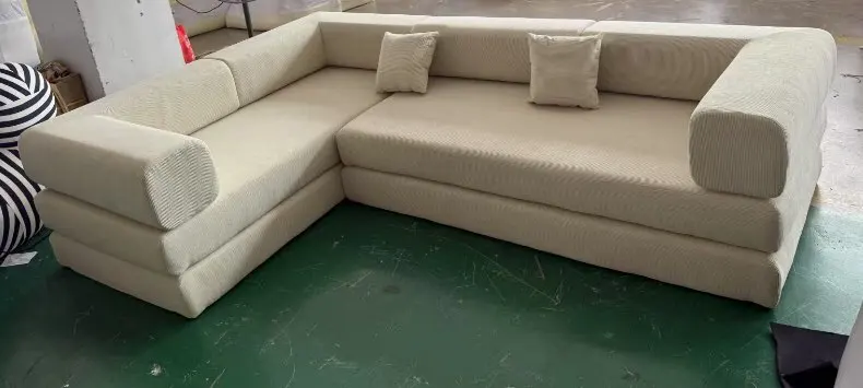 Modern Design Vacuum Compressed Packing High Density Foam Corner Sofa Bed Compression Sofa for Living Room photo review