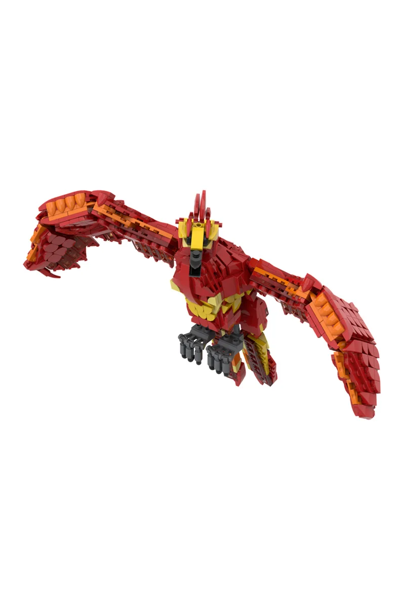 Moc Feuer Phoenix Fawkes Modellbau steine magische Phoenix Bestellung göttliche Bestie Phoenix Firebirds montiert Ziegel Spielzeug Geschenk – Detail 6