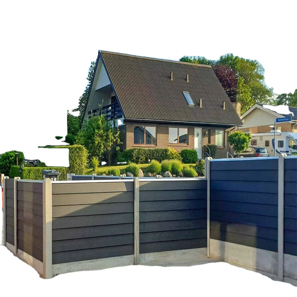 Wood Plastic With Metal Decoration Panel Composite Fence 4