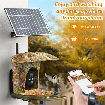 Smart Bird Feeder Camera Solar Powered Bird Watching Camera Wireless Outdoor 1080P HD 7W Solar Panel Bird Species 4