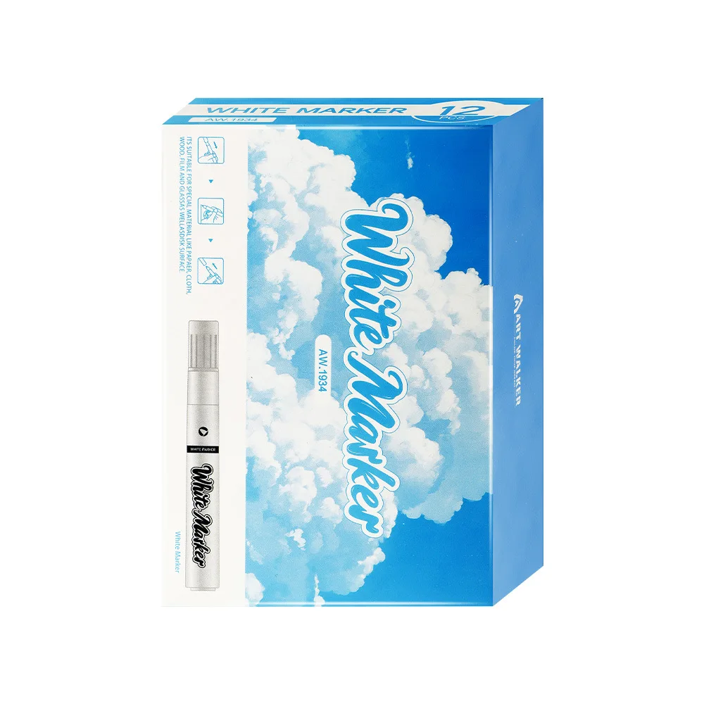 1-Color White Marker Pen, Large Capacity Advertising Poster Pen, High Gloss White Marker Children's Graffiti Drawing Pen