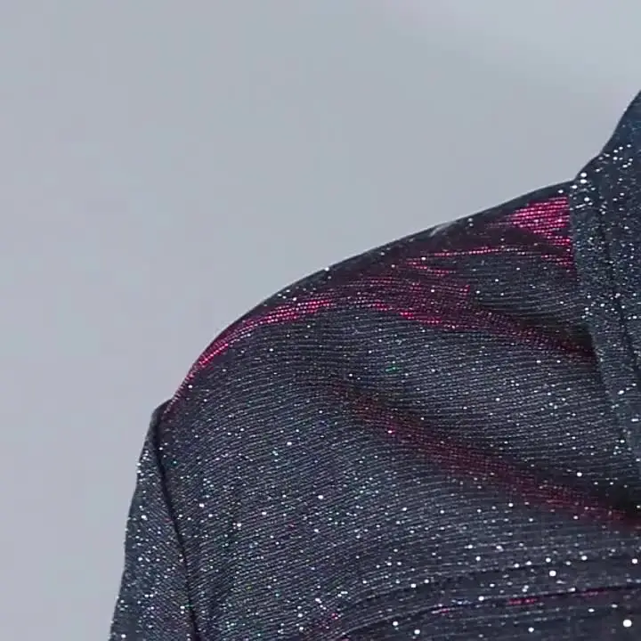 Модная юбка с пайетками комплект из двух предметов женский короткий топ