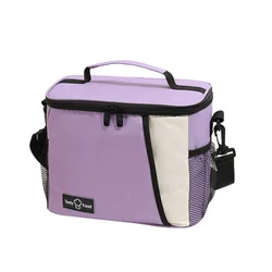 Insulated Portable Lunch Bag with Storage Compartment - Durable and Stylish (Purple meal bag)