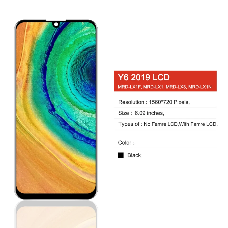 Écran LCD + Vitre Tactile Pour Huawei Y6 2019 Noir - Neuf, Remplacement Complet