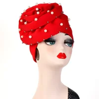 Muslim Women Flower Hat Indian Beanie Hair Loss Head Cover Beaded Turban Cancer Chemo Islamic Caps Headwear Ladies Hats New 1