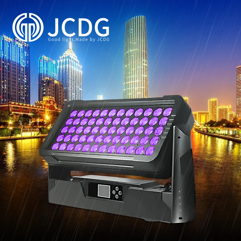 JCDG New Arrival Waterproof City 60pcs Led Color RGBW Wash Lyre 8W 4in1 Wall Washer Led Light for Outdoor Building Washing