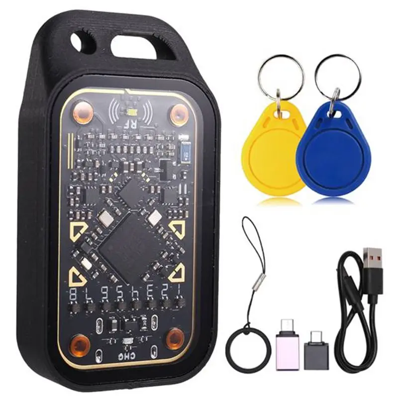 ABZZ-Chameleon Ultra Plus RFID Smart Card Emulator 13.56M 125Khz IC ID Card Decode Reset+Automatic Polling+UID/CUID Keychain