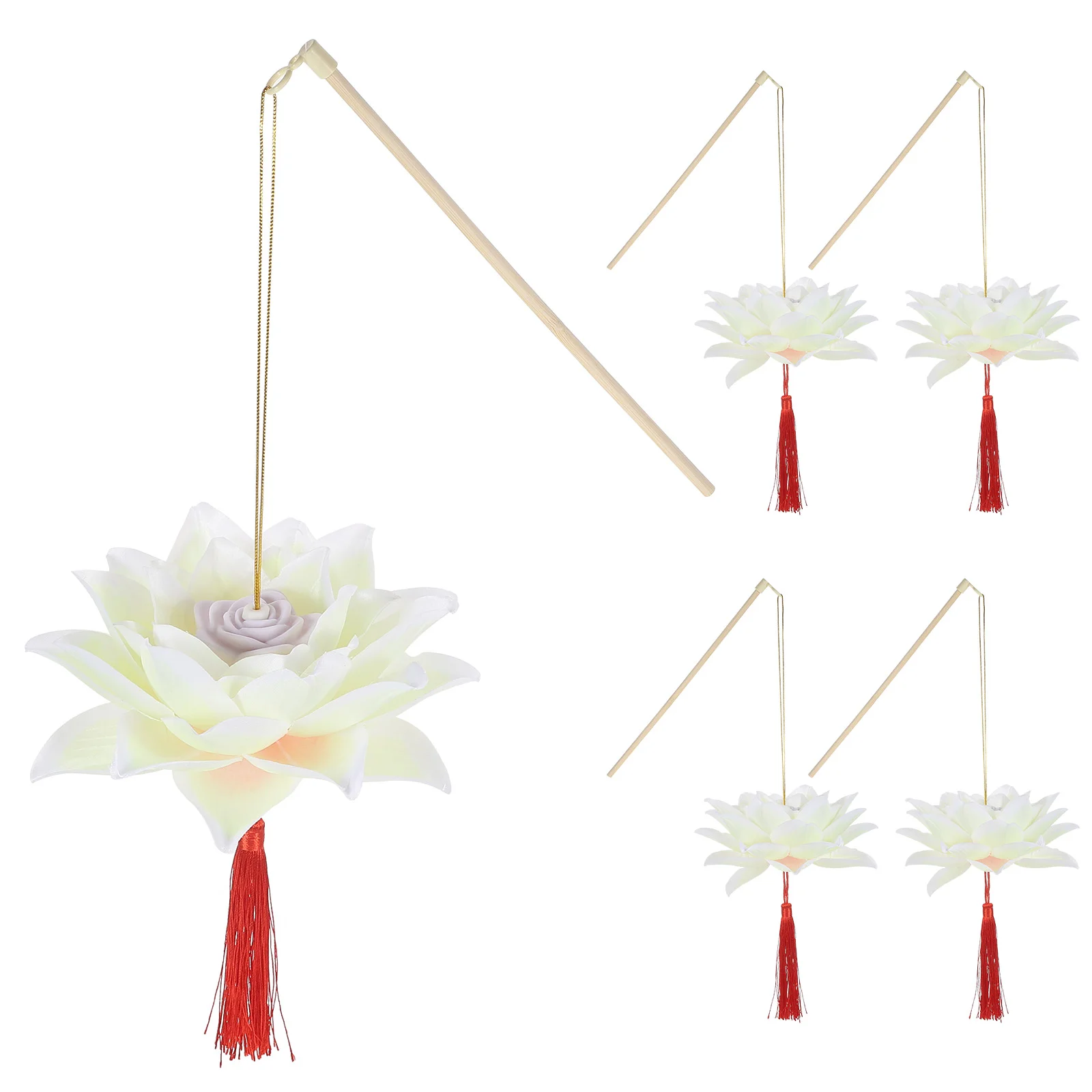 

5pcs Hand-held Lotus Lamp Lotus Lantern Ancient Style Photo Props for Festival
