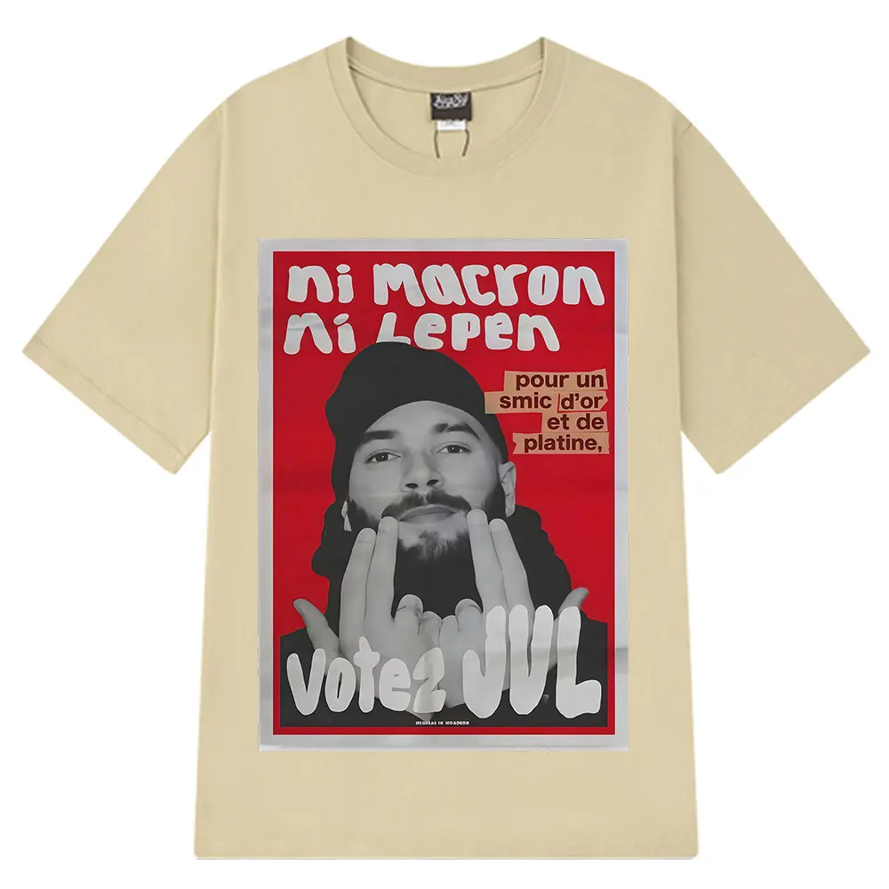 French Rapper Vote JUL Fashion Graphics T-shirts Men Women Hip-hop T-shirt Short-sleeved Casual T Shirt Streetwear Clothing 2