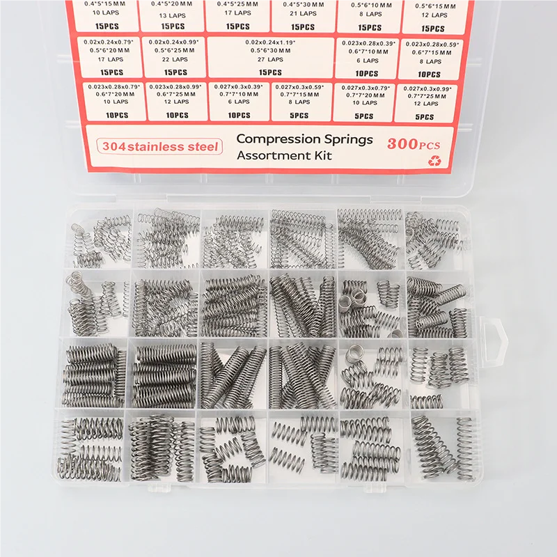 300-teiliges Premium-Druckfeder-Sortimentsset aus Edelstahl mit 24 Größen für mechanische Reparaturen, Elektronik- und Heimwerkerprojekte – Detail 5