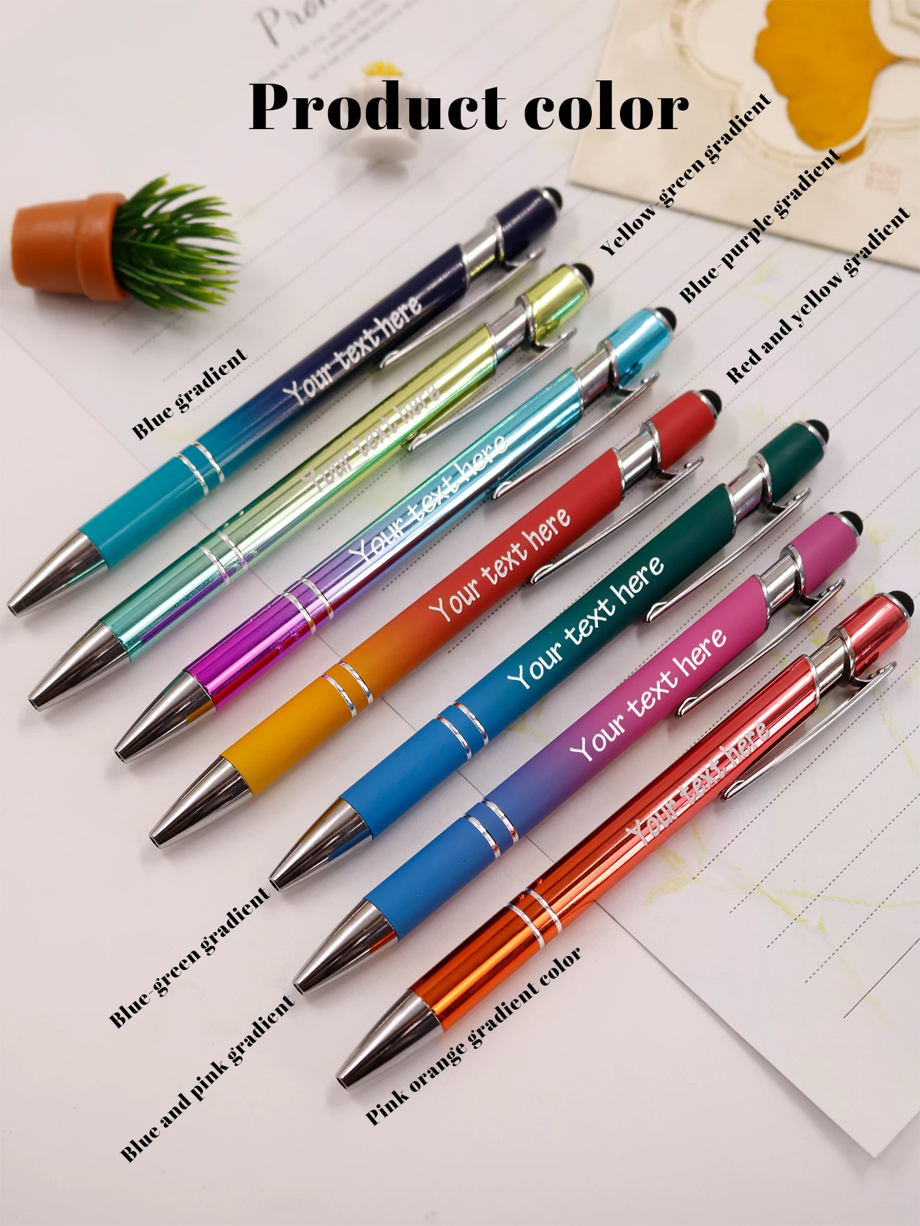 Penne a Sfera Personalizzate con Testo Graduale, Penne Gel Personalizzabili, Penne per Coppie Personalizzabili, Penne per Insegnanti, Penne Stylus, Festa degli Insegnanti - immagine 3
