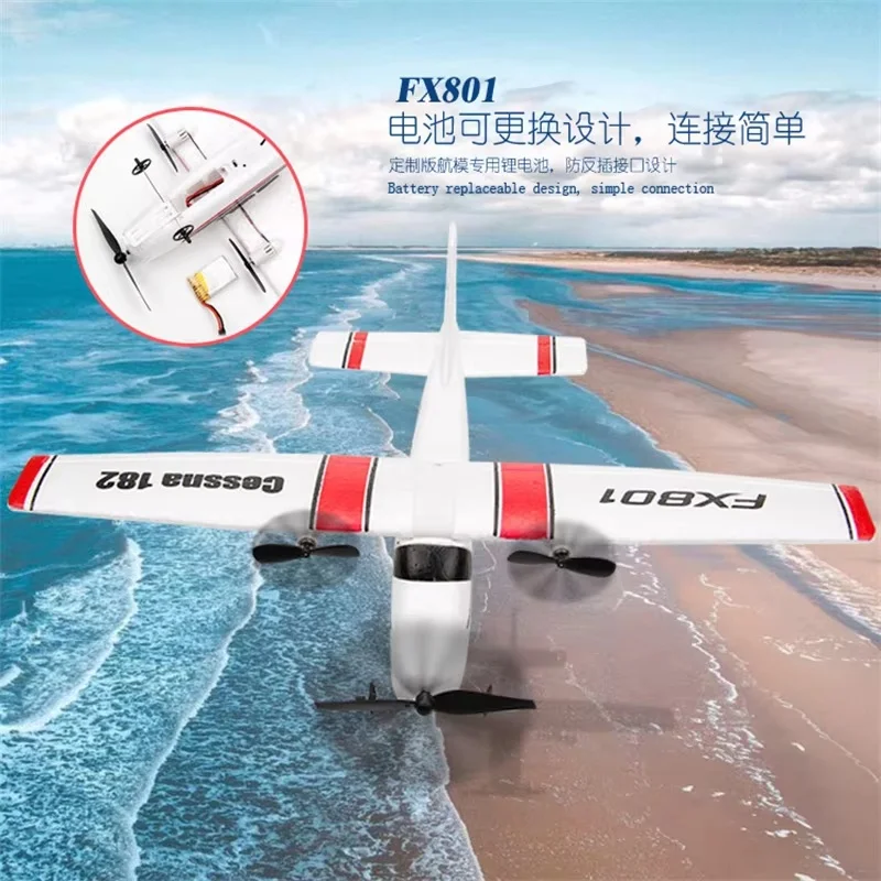 Remote Control Aircraft Fx801 Rc Fixed Wing Cessnɑ 182 Remote Control Foam Aircraft Model Glider New Children'S Outdoor Toy Gift 2