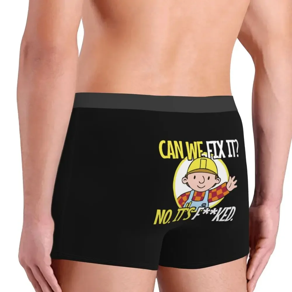 Bob The Builder Men's Underwear Can We Fix It Funny Repair Boxer Shorts Panties Funny Breathable Underpants for Male Plus Size