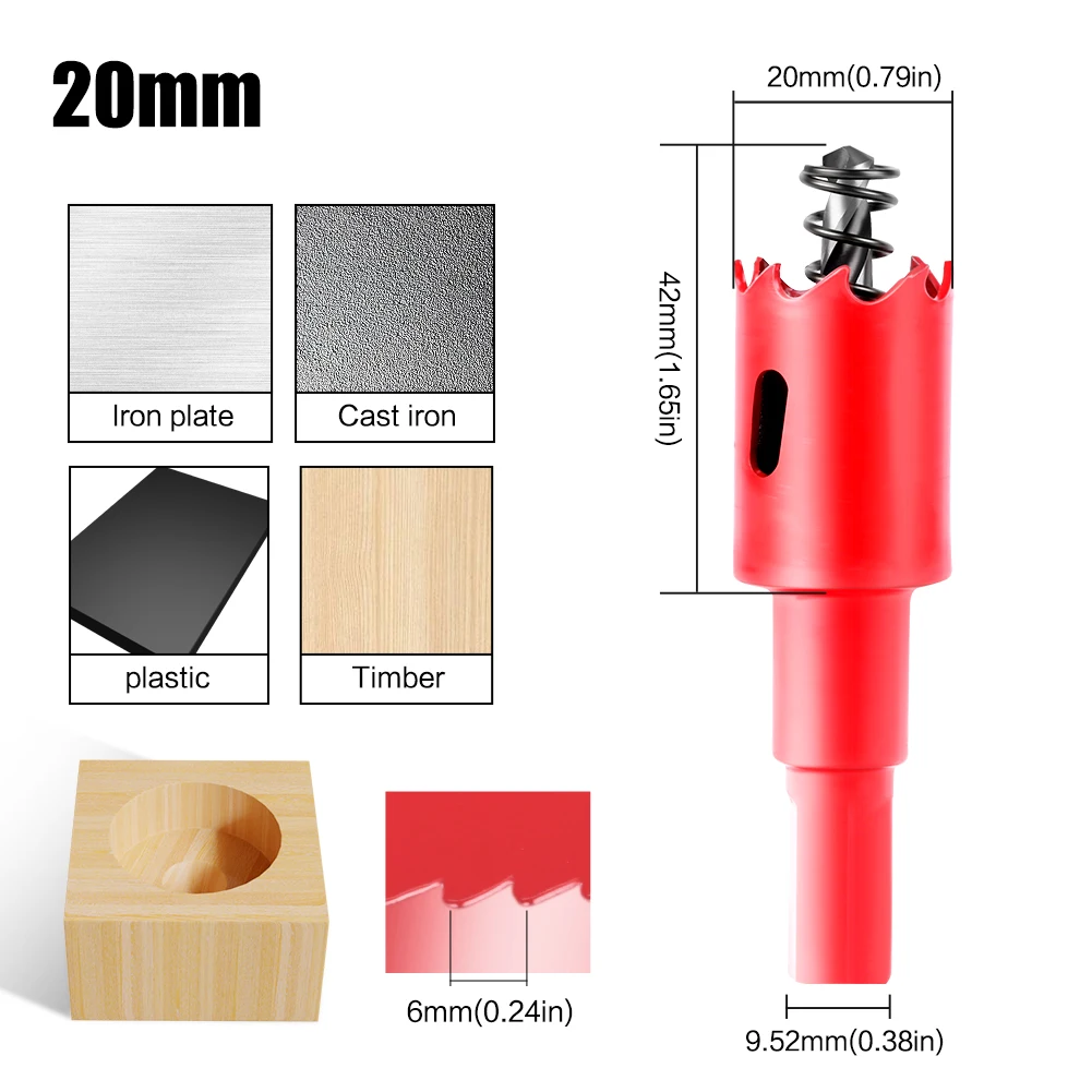 Bi-Metal Hole Saw HSS Drill Bit for Versatile Cutting (15-200mm)